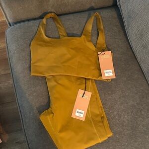 Girlfriend Collective Mustard Yellow Leggings Set